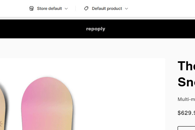 GIF: Navigating to the account page template